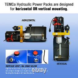 TEMCo 12V DC Hydraulic Power Unit Dump Trailer Pump 8 Qt PU / GD (Single Acting)