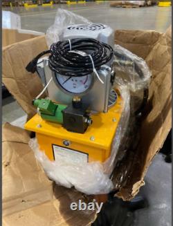 USED Two 2 Stage Electric Hydraulic Pump Power Pack Single Acting Solenoid Valve