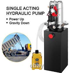 VEVOR 10 Quart Single Acting Hydraulic Pump Dump Trailer Lifting Crane Remote