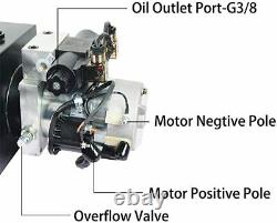 10 Quart Double Action 12v Pompe Hydraulique 3200 Psi Avec Jauge De Pression Hydraulique