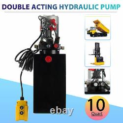 12 Volt Double Acting Hydraulic Pump 12v Dump Trailer 10 Quart Réservoir Métallique