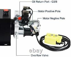 12v 8l Double-acting Hydraulic Pump Power Unit Dump Trailer Withpressure Gauge États-unis
