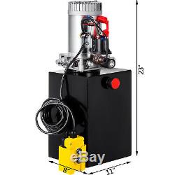 20 Pintes Simple Effet Pompe Hydraulique Remorque À Déchargement 12v Réservoir Déchargement