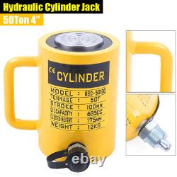 50 Ton 4 Cylindre Hydraulique Cylindre Ram Jack Lifting Simple Agissant Ram Jaune Nouveau