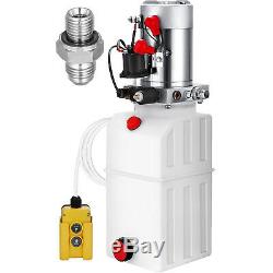 6 Pintes Simple Effet Pompe Hydraulique Remorque À Déchargement Lift 12v Kit De Contrôle