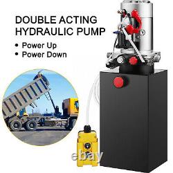 8 Quart Double Acting Hydraulic Pump Dump Trailer Crane Repair 12v