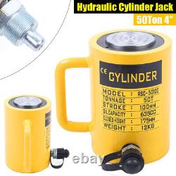 Cylindre Hydraulique 50t Jack À Action Unique 4/100mm Stroke Solid Hydraulic Ram