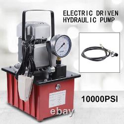 Groupe motopompe hydraulique électrique à simple effet + tuyau d'huile de 1,8 m 750W 10000 PSI