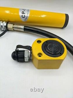 Newtry 10 Tonnes Low Profile Hydraulic Jack Cylinder + Hand Pump Stoke 26mm (1 Pouce)
