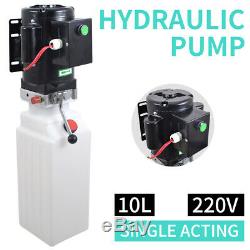 Nouveau 10l Simple Effet Pompe Hydraulique Remorque À Déchargement 220v Unité De Levage Pour Voiture