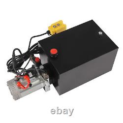 Pompe Hydraulique 12v 20 Quart Remorque À Simple Action Powerpack Réservoir En Métal