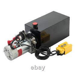 Pompe Hydraulique À Action Unique Pour Remorques À Benne À Benne 12 VDC 10 Quart Réservoir Métallique
