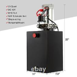 Pompe Hydraulique À Action Unique Preenex 12 Volt Pour Remorque À Décharge 20 Quart Poly