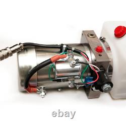 Pompe de remorque basculante hydraulique à simple effet de 6 litres, 12V, réservoir en polyéthylène