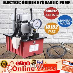 Pompe électro-hydraulique à actionnement simple de 750W 10000 PSI avec vanne manuelle 110V