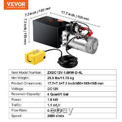 Pompe hydraulique VEVOR 4 litres Simple Action Pompe de Remorque à Benne Unité de Puissance DC 12V