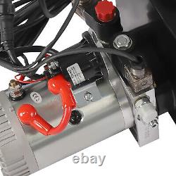 Pompe hydraulique à simple effet de 20 quarts pour remorque basculante - unité de puissance 12V DC pack unitaire.