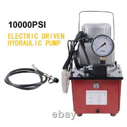Pompe hydraulique électrique 750W entraînée par un moteur électrique 10000PSI simple effet, capacité d'huile de 7L