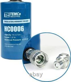 TEMCo HC0006 Vérin Hydraulique Simple Effet 10 TONNES 2 Pouces de Course