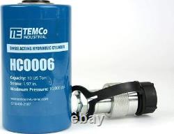TEMCo HC0006 Vérin Hydraulique Simple Effet 10 TONNES 2 Pouces de Course