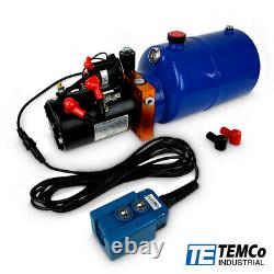Temco 12v DC Hydraulic Power Unit Dump Trailer Pump 6 Qt Pu / Gd (single Acting)