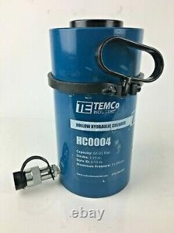 Temco Hc0004 Ram Cylindre Hydraulique Creux 60 Ton 4 Inch Stroke