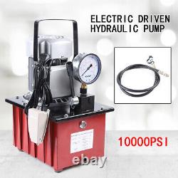 Unité de puissance de pompe hydraulique électrique à simple effet avec tuyau d'huile de 1,8 m, 750W, 10000 PSI.